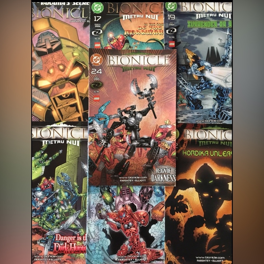 Lot of 7 Bionicle DC Comic Books # 15 17 19 20 21 22 24